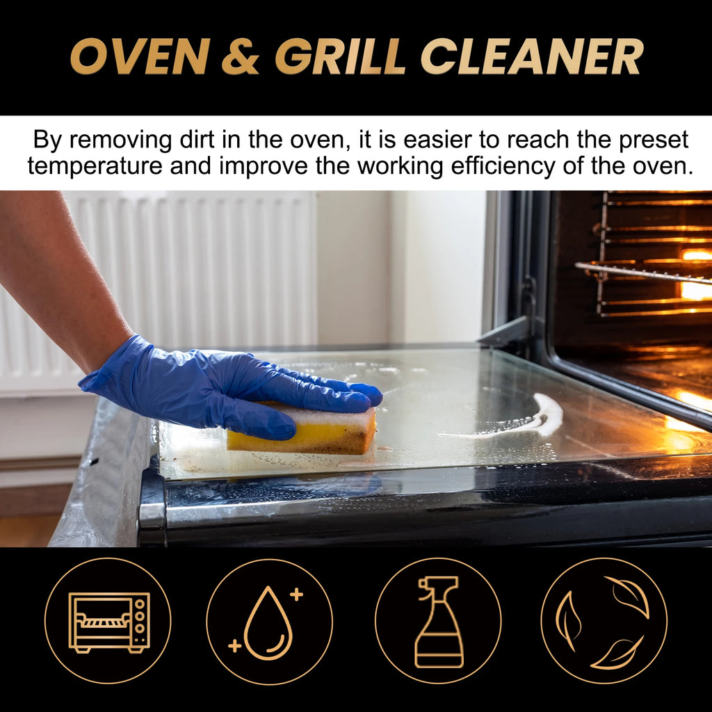 Heavy Duty Oven & Grill Cleaner Foam Spray | Kitchen Grease Remover