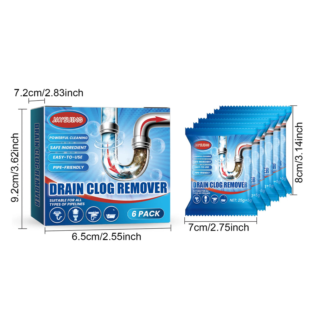 Fast Acting Drain Cleaner Powder | Hair & Grease Dissolver & Odor Eliminator