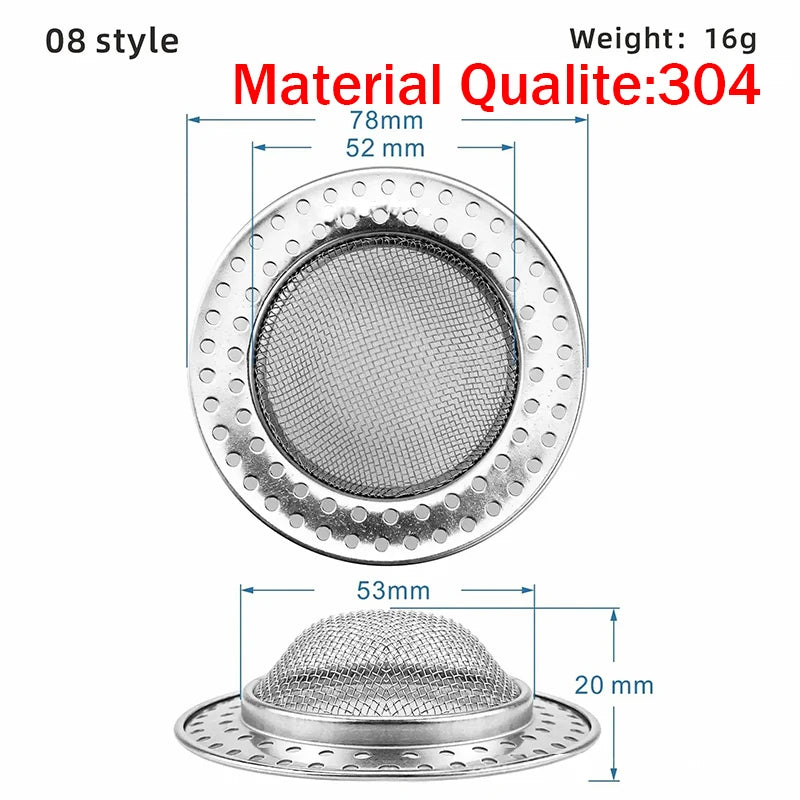 Stainless Steel Sink Strainer Filter | Kitchen & Bathroom Drain Hole Mesh Trap