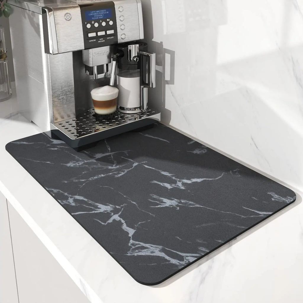 Coffee Machine Mat | Rubber Backing Water-Absorbent Dish Drying Pad & Kitchen Drainage Mat