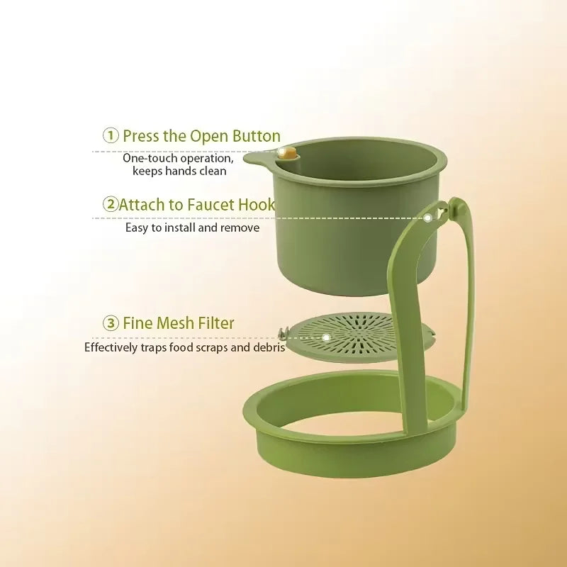 Press-Type Drain Basket | Food Strainer & Sink Organizer for Kitchen & Bathroom