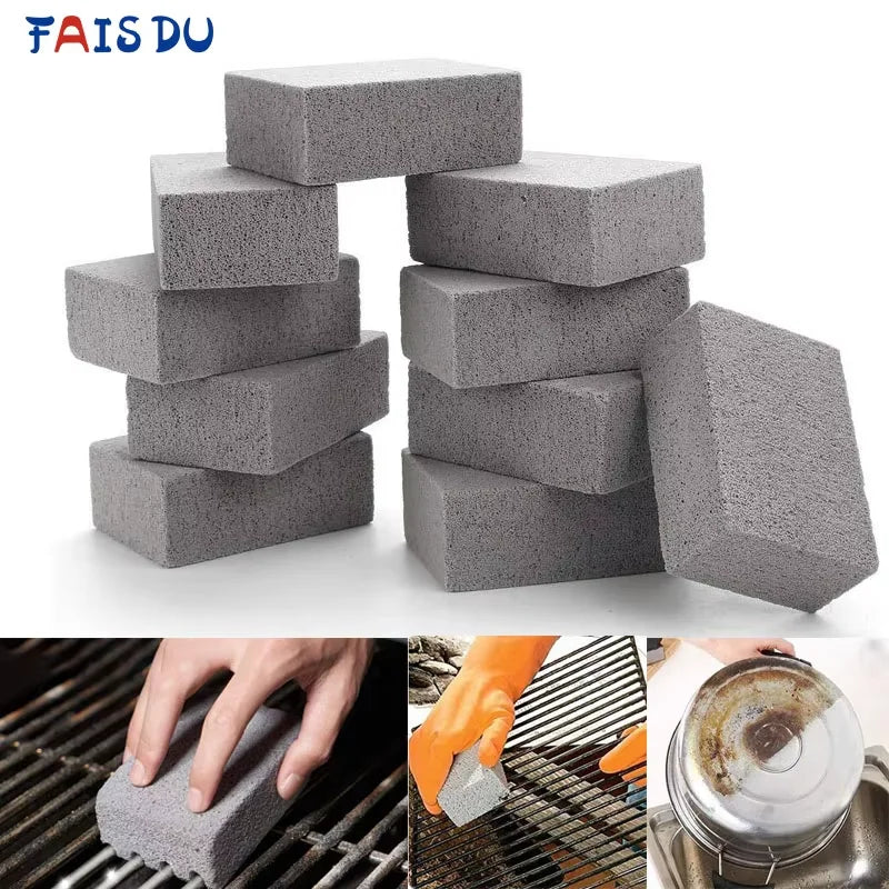 BBQ Grill Cleaning Brick Block | Grill Stone Rack Stains & Grease Cleaner