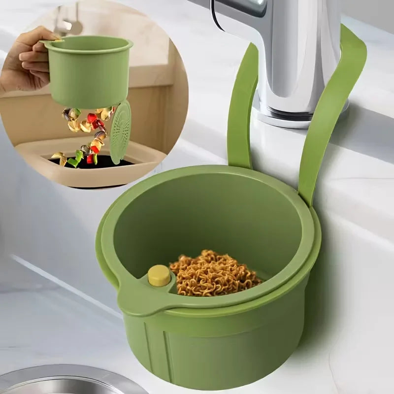 Press-Type Drain Basket | Food Strainer & Sink Organizer for Kitchen & Bathroom