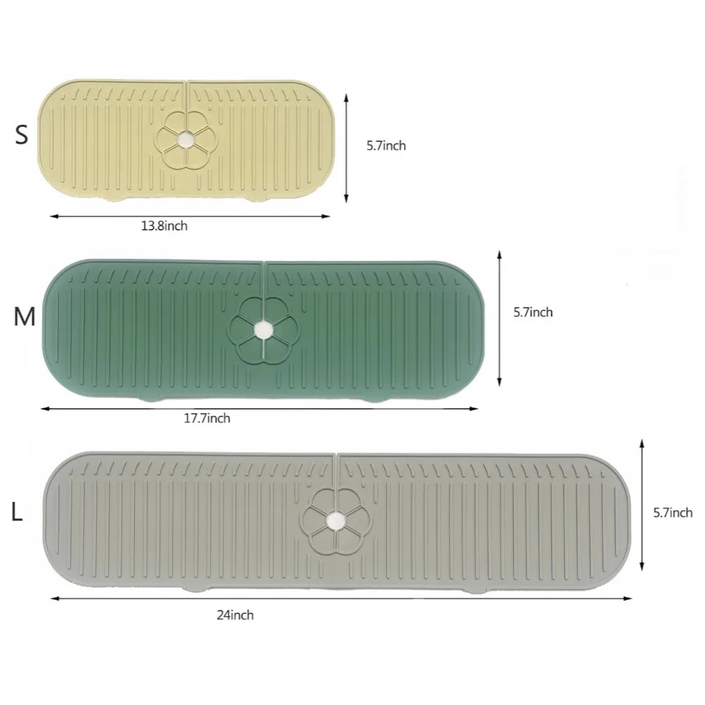 Silicone Kitchen Sink Splash Guard Mat | Faucet Pad & Countertop Protector