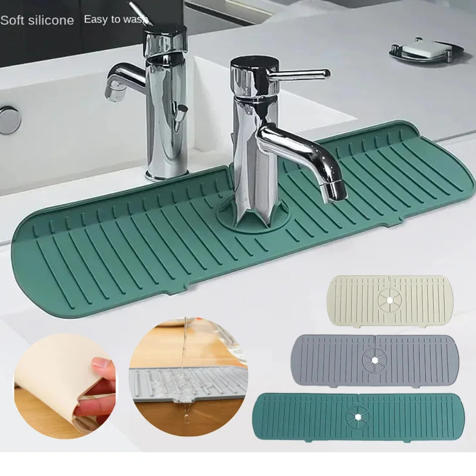 Silicone Kitchen Sink Splash Guard Mat | Faucet Pad & Countertop Protector