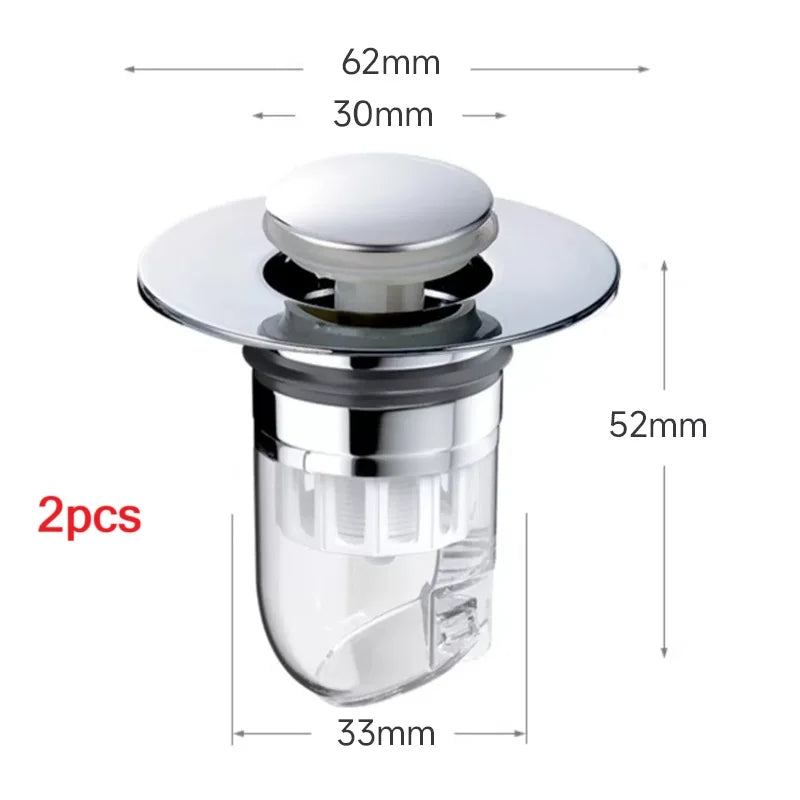 Universal Basin Pop-Up Drain Filter | Hair Catcher Sink Strainer & Shower Plug