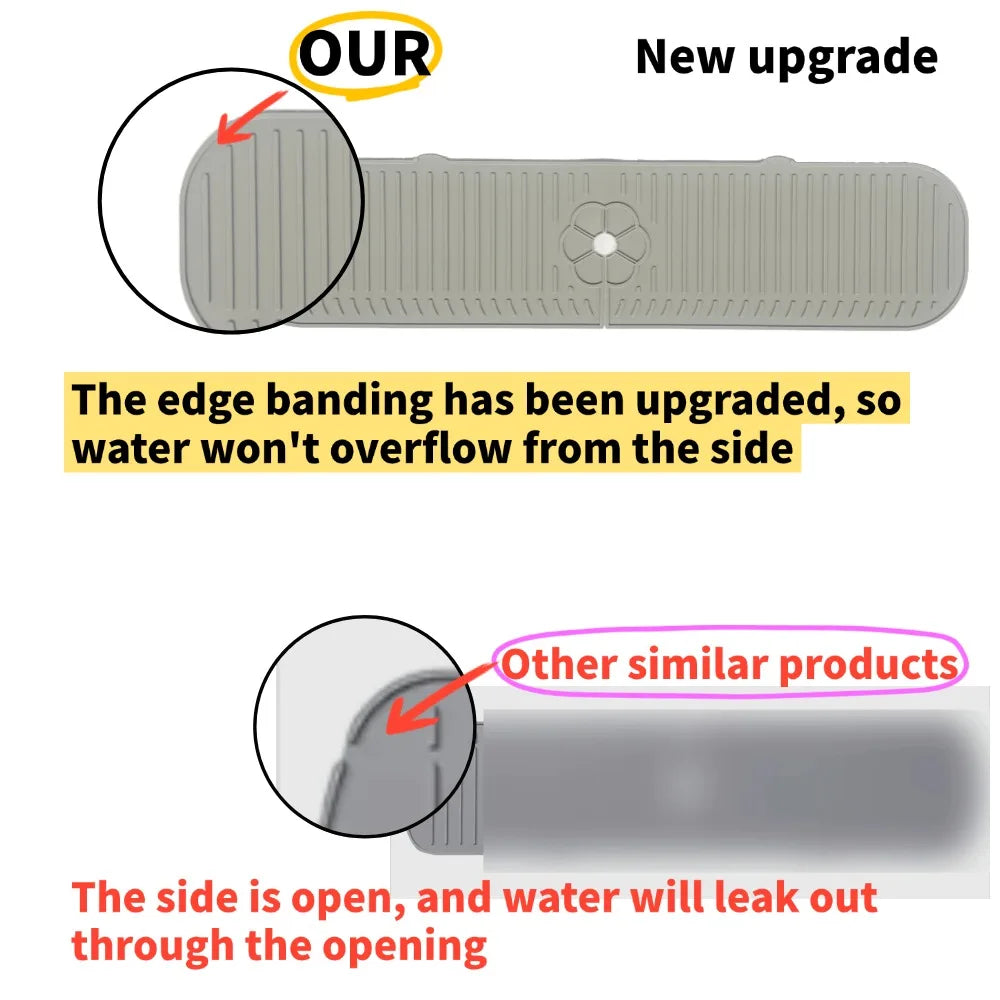 Silicone Kitchen Sink Splash Guard Mat | Faucet Pad & Countertop Protector