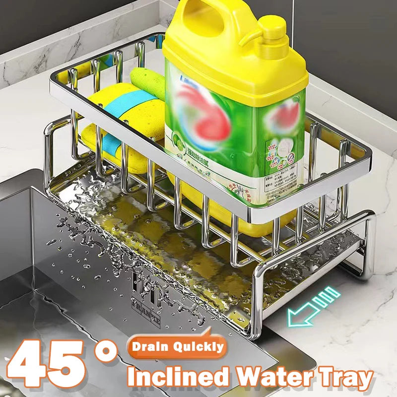 Sink Cleaning Tools Storage Rack | Stainless Steel Drain Rack for Sponge & Rag