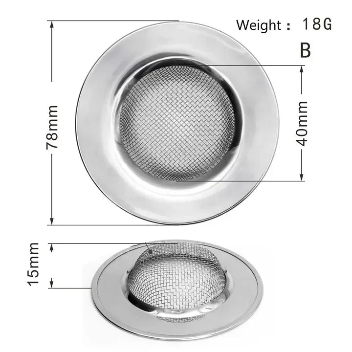 Stainless Steel Sink Strainer Filter | Kitchen & Bathroom Drain Hole Mesh Trap