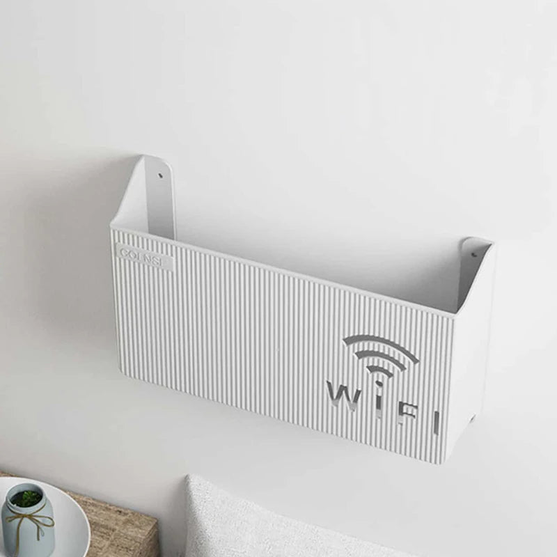 Router & TV Set-Top Box Storage Rack | Wall-Mounted Cable Management Shelf