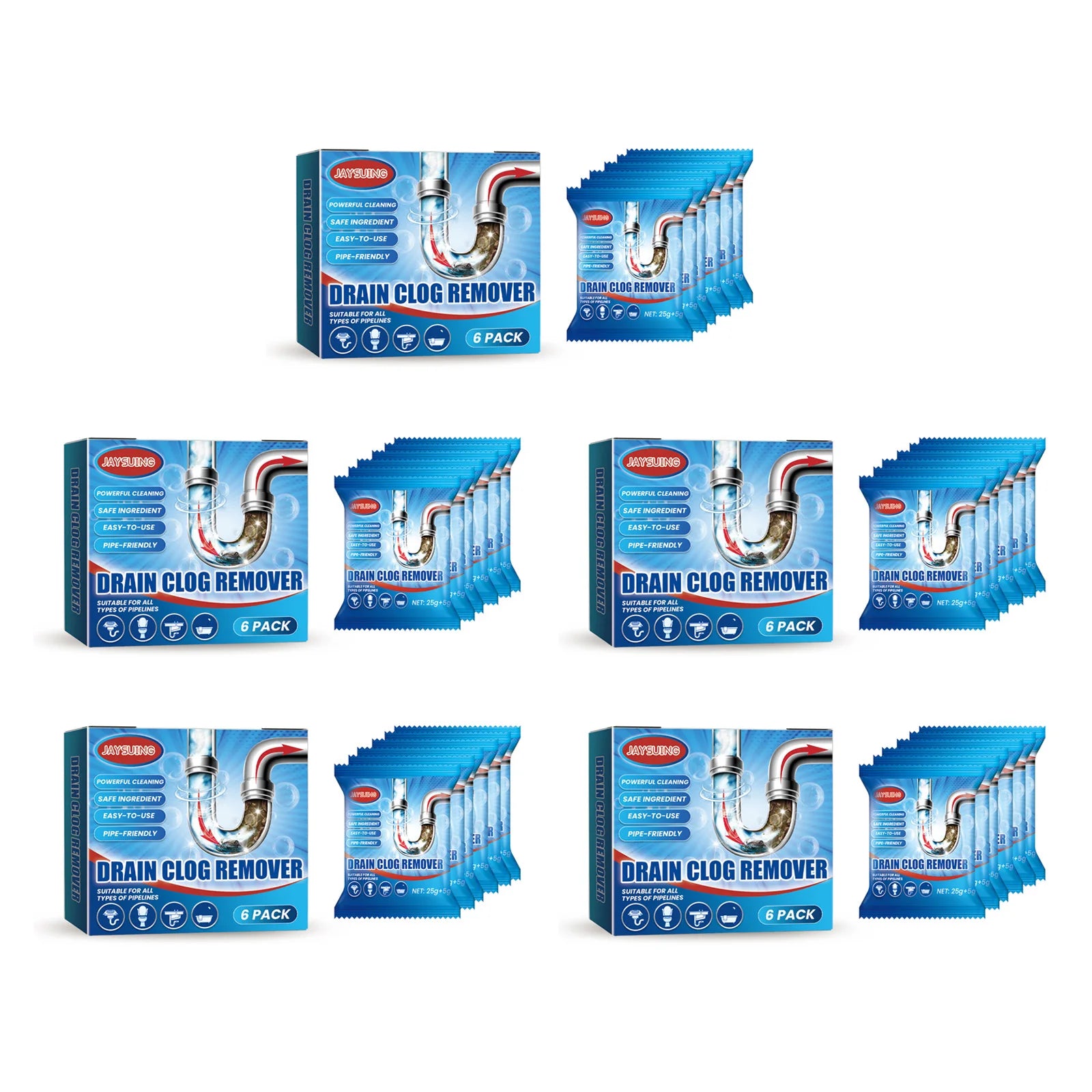 Fast Acting Drain Cleaner Powder | Hair & Grease Dissolver & Odor Eliminator