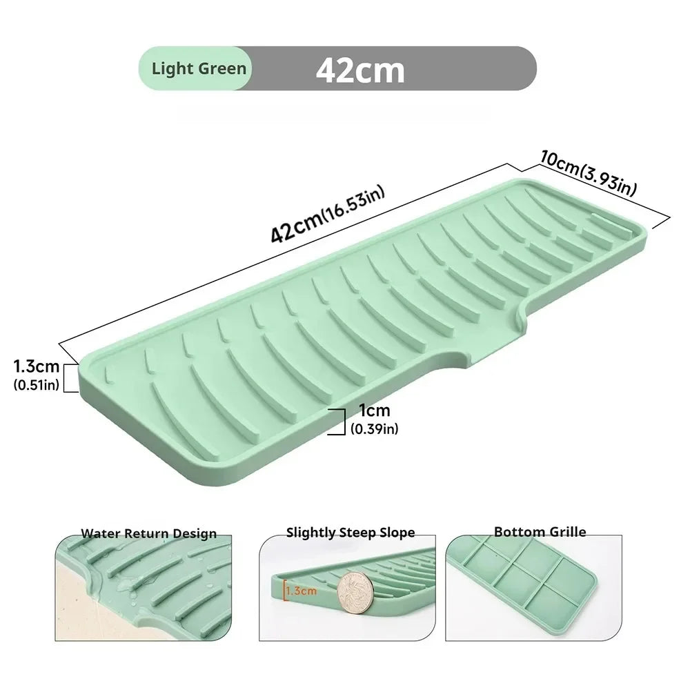 Silicone Kitchen Sink Splash Guard Mat | Faucet Pad & Countertop Protector