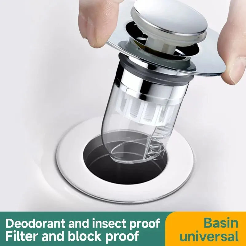 Universal Basin Pop-Up Drain Filter | Hair Catcher Sink Strainer & Shower Plug