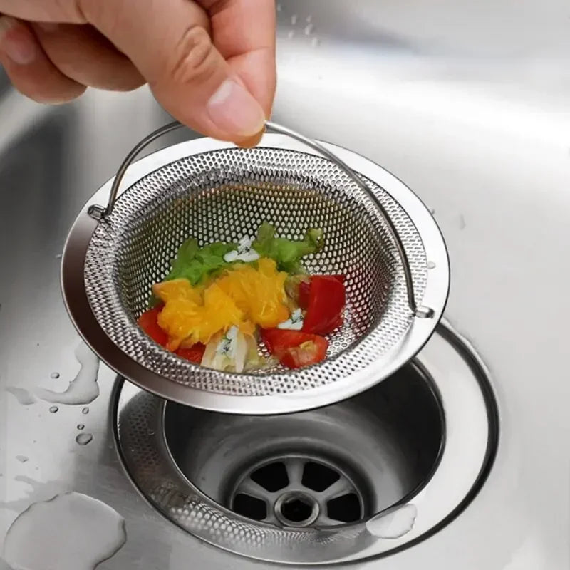 Stainless Steel Kitchen Sink Filter | Hair & Food Residue Catcher for Bathtub & Sink