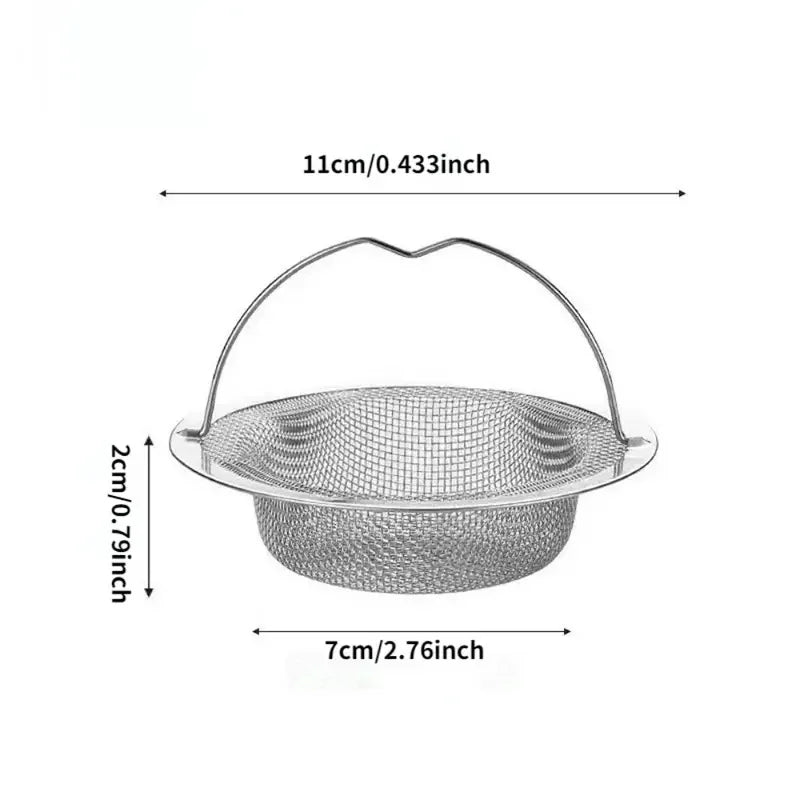 Stainless Steel Kitchen Sink Filter | Hair & Food Residue Catcher for Bathtub & Sink