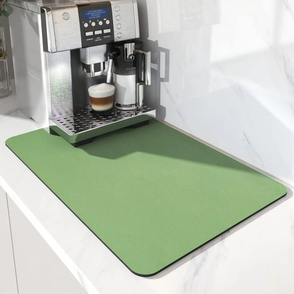 Coffee Machine Mat | Rubber Backing Water-Absorbent Dish Drying Pad & Kitchen Drainage Mat