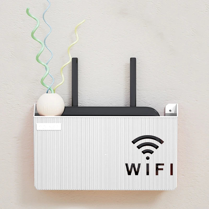 Router & TV Set-Top Box Storage Rack | Wall-Mounted Cable Management Shelf