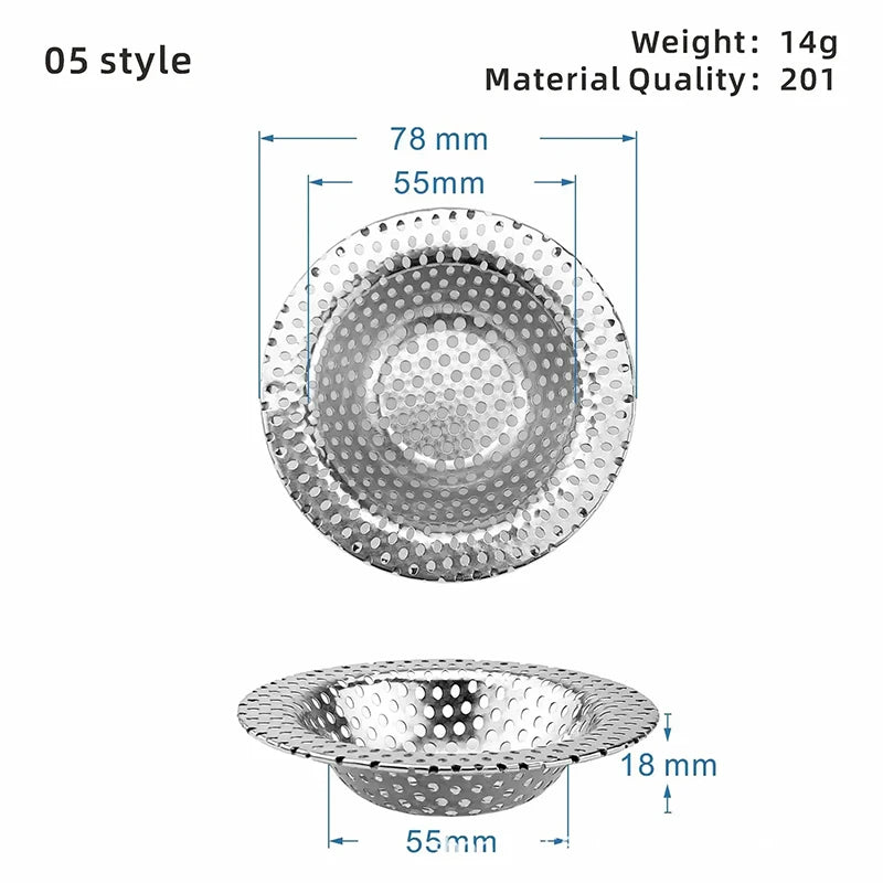 Stainless Steel Sink Strainer Filter | Kitchen & Bathroom Drain Hole Mesh Trap