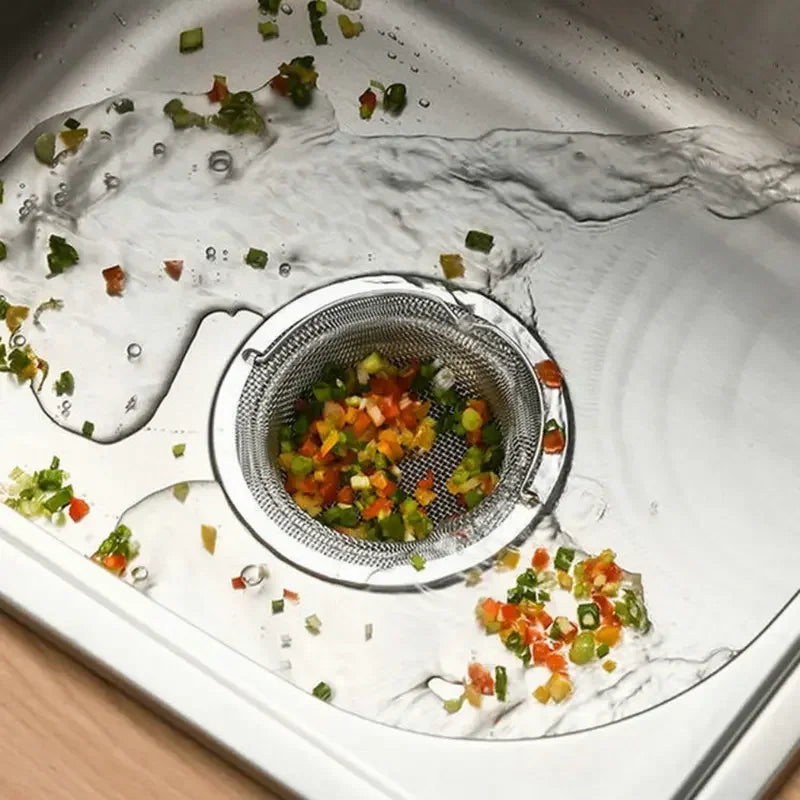 Stainless Steel Kitchen Sink Filter | Hair & Food Residue Catcher for Bathtub & Sink
