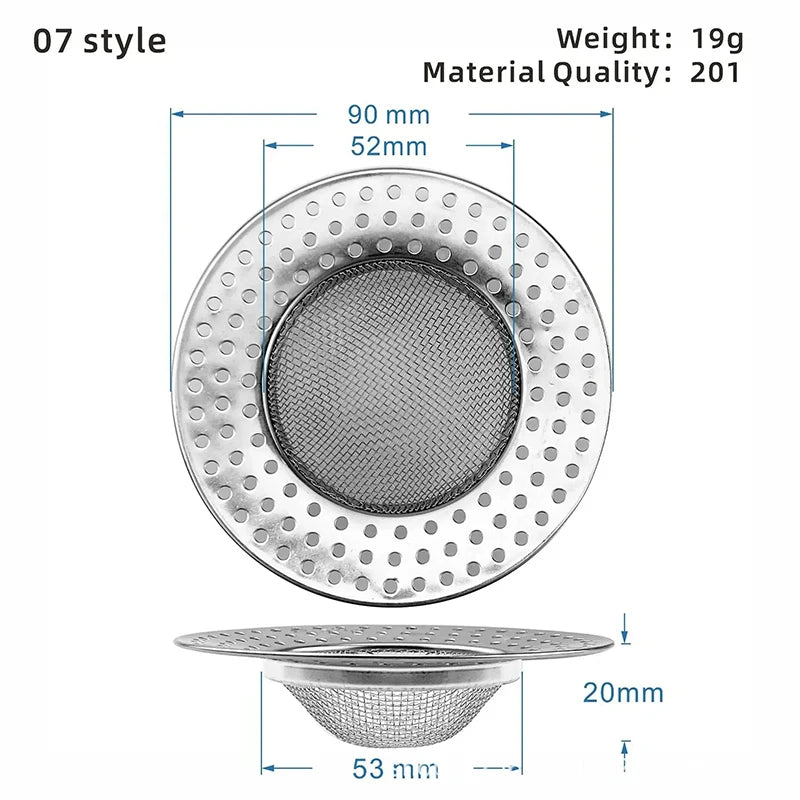 Stainless Steel Sink Strainer Filter | Kitchen & Bathroom Drain Hole Mesh Trap