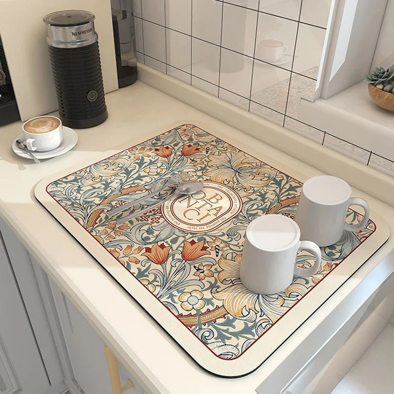 Super Antiskid Large Kitchen Draining Mat | Quick-Dry Absorbent Dish Drying Pad