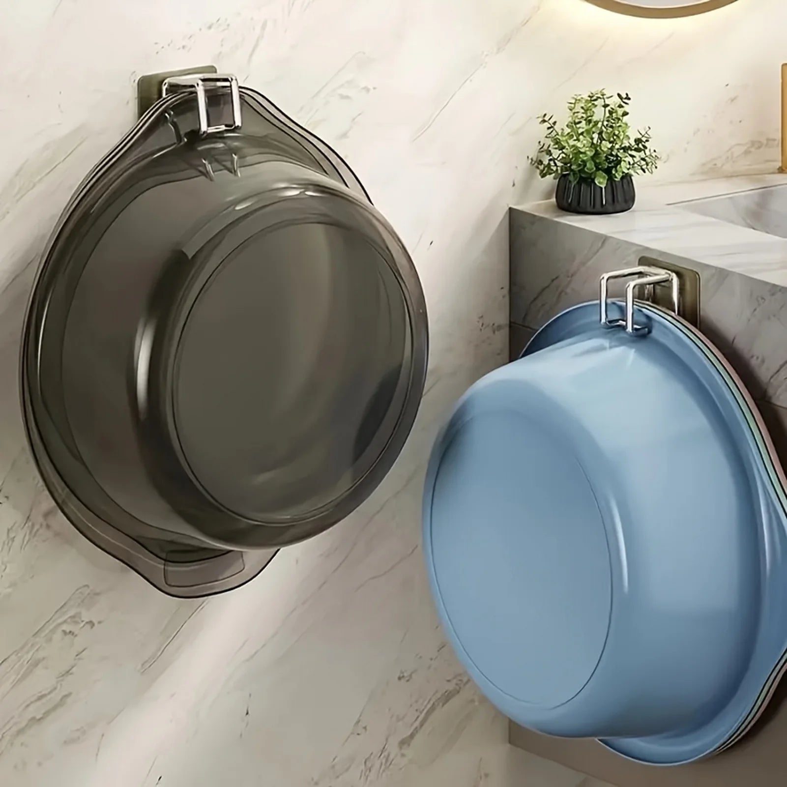 Stainless Steel Washbasin Hook | Punch-Free Kitchen & Bathroom Storage Rack