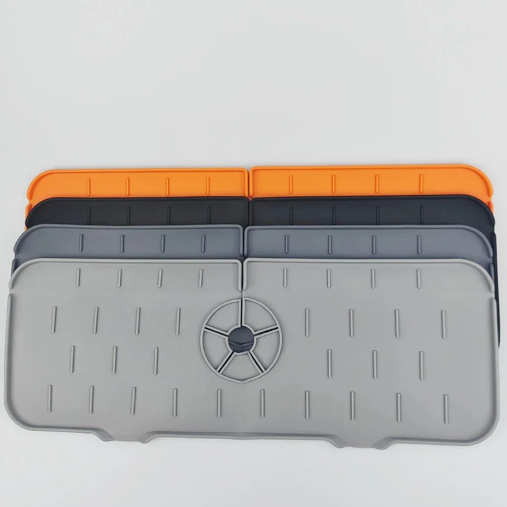 Silicone Kitchen Faucet Mat | Sink Splash Catcher & Countertop Drain Pad