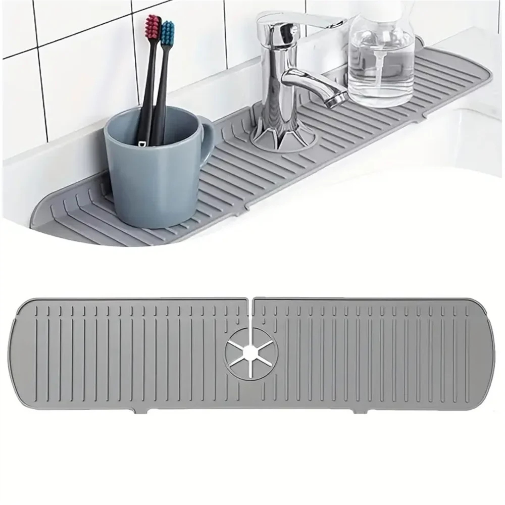 Silicone Faucet Water Catcher Mat | Anti-Slip Sink Splash Guard & Drain Pad for Kitchen