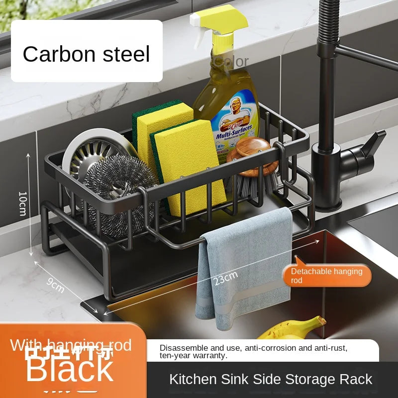 Kitchen Stainless Steel Sponge Drain Rack | Dishwashing Supplies & Dishcloth Storage