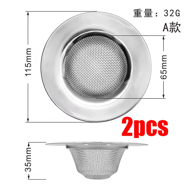 Stainless Steel Sink Strainer Filter | Kitchen & Bathroom Drain Hole Mesh Trap