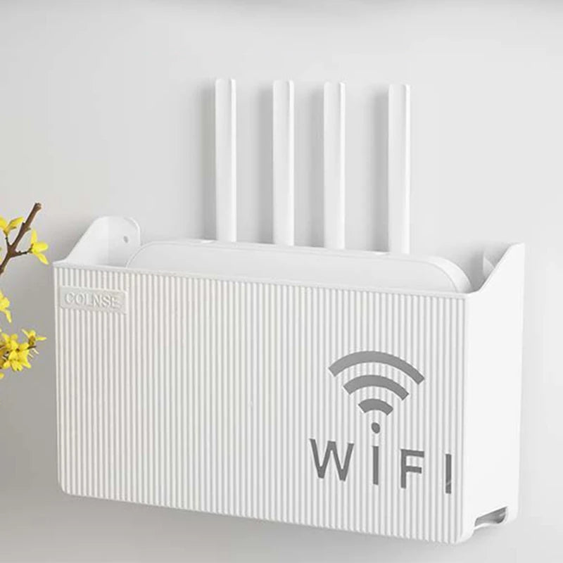 Router & TV Set-Top Box Storage Rack | Wall-Mounted Cable Management Shelf