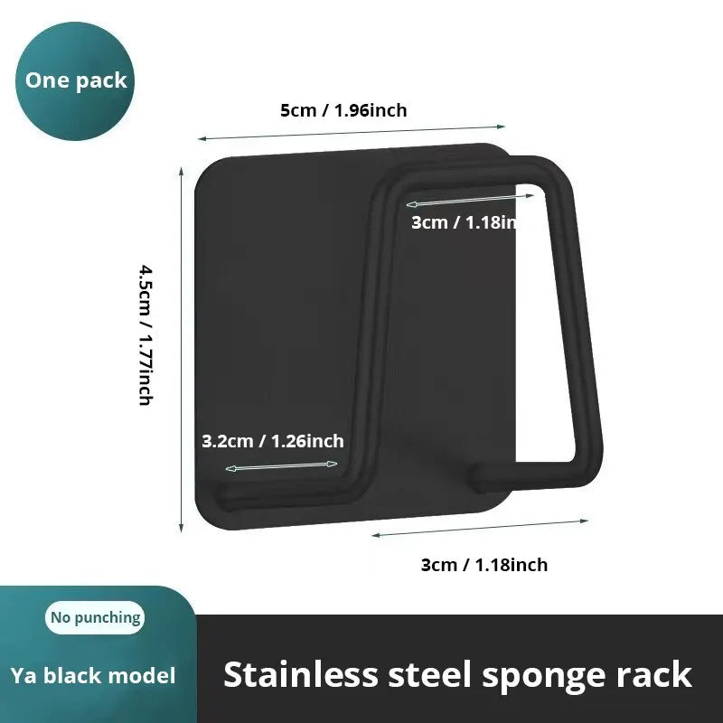 Stainless Steel Sink Sponge Rack | Inner Wall Drain Holder for Kitchen