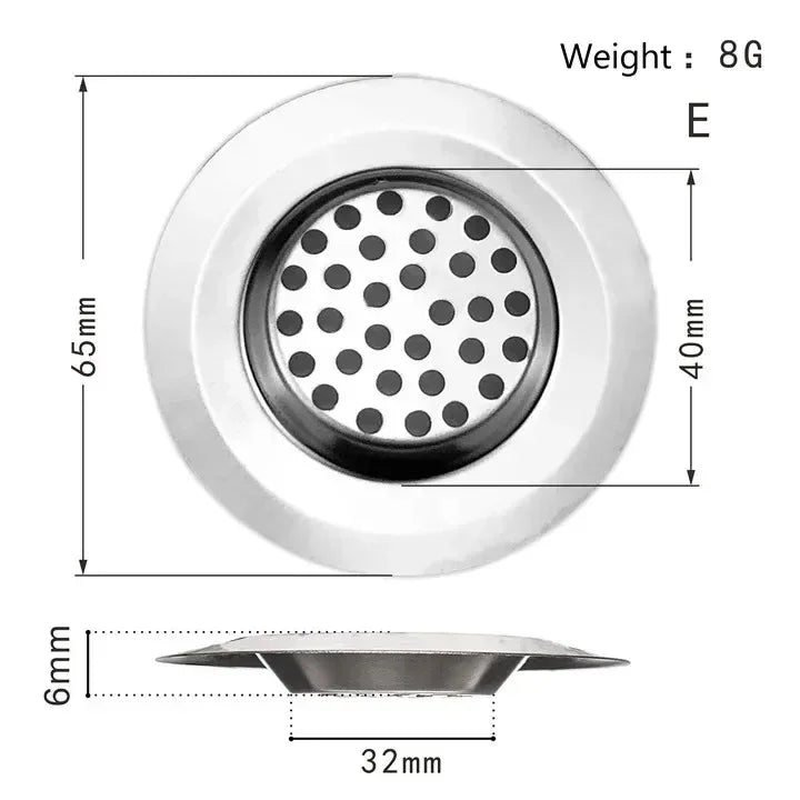 Stainless Steel Sink Strainer Filter | Kitchen & Bathroom Drain Hole Mesh Trap