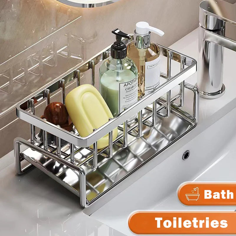 Sink Cleaning Tools Storage Rack | Stainless Steel Drain Rack for Sponge & Rag
