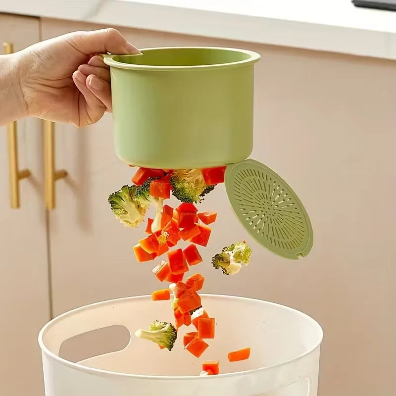 Press-Type Drain Basket | Food Strainer & Sink Organizer for Kitchen & Bathroom