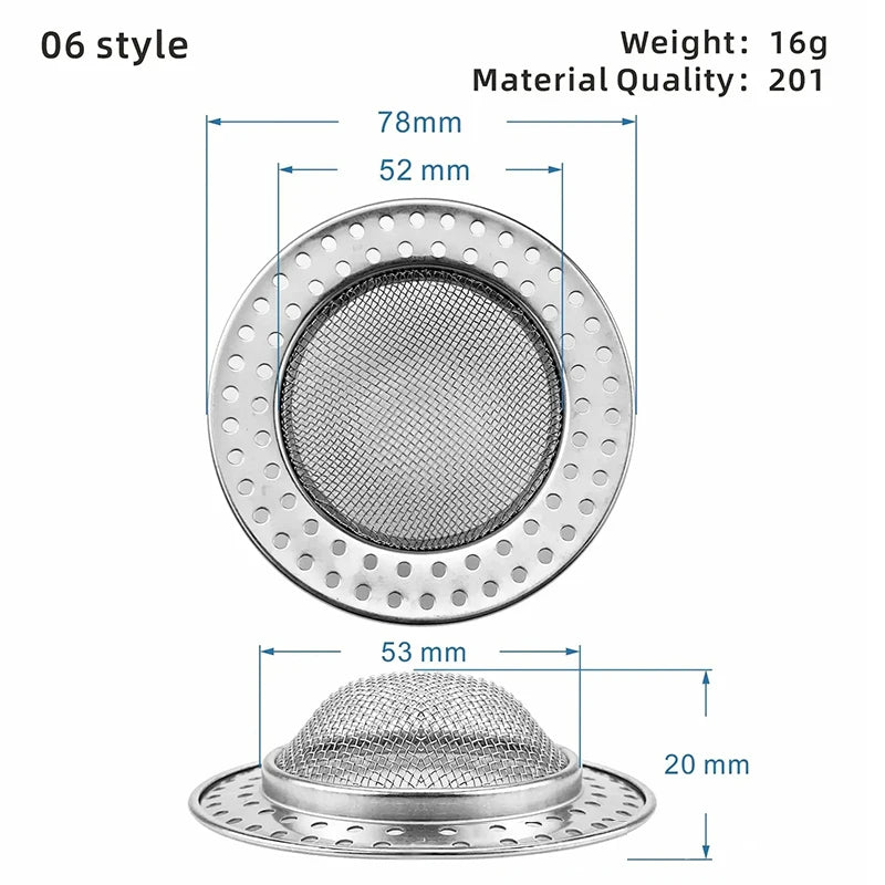 Stainless Steel Sink Strainer Filter | Kitchen & Bathroom Drain Hole Mesh Trap