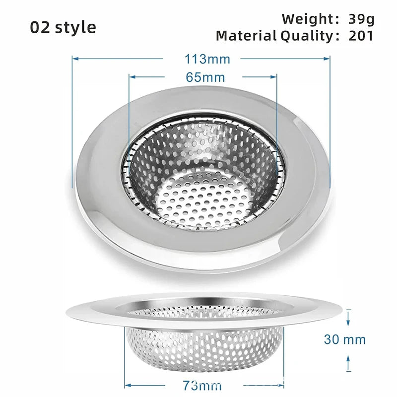 Stainless Steel Sink Strainer Filter | Kitchen & Bathroom Drain Hole Mesh Trap