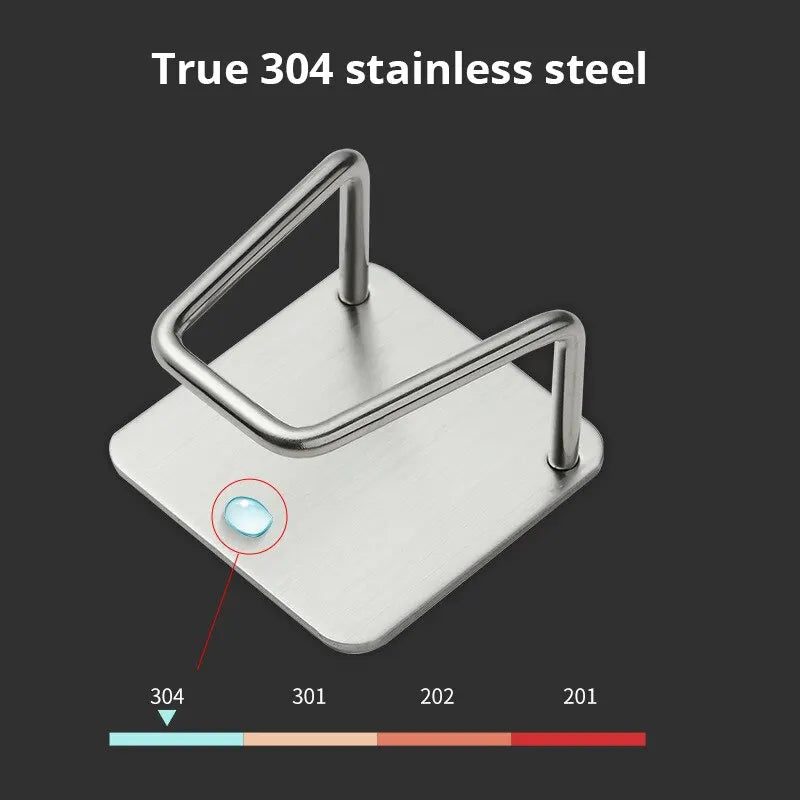Stainless Steel Sink Sponge Rack | Inner Wall Drain Holder for Kitchen