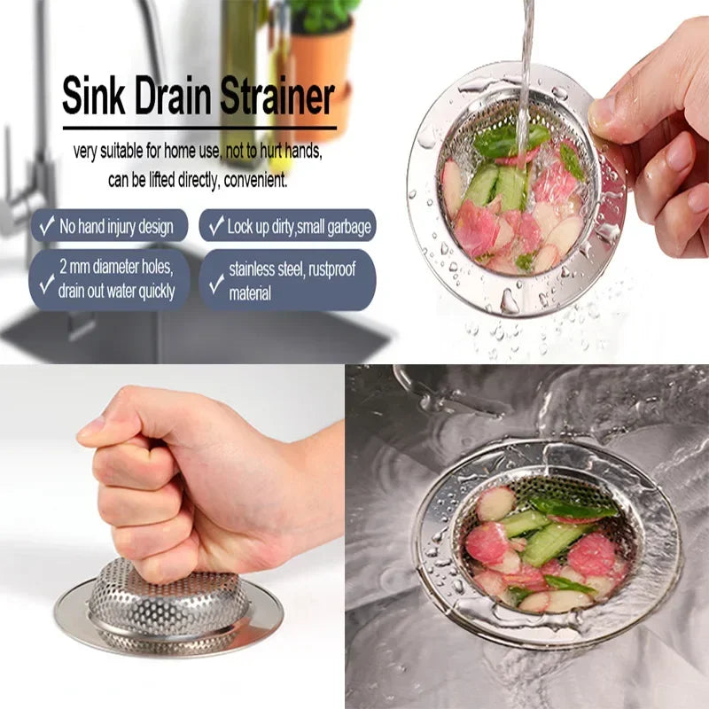 Kitchen Sink Filter 1/2Pcs | Stainless Steel Mesh Drain Stopper & Strainer