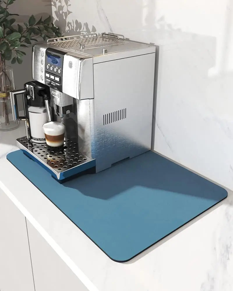 Coffee Machine Mat | Rubber Backing Water-Absorbent Dish Drying Pad & Kitchen Drainage Mat