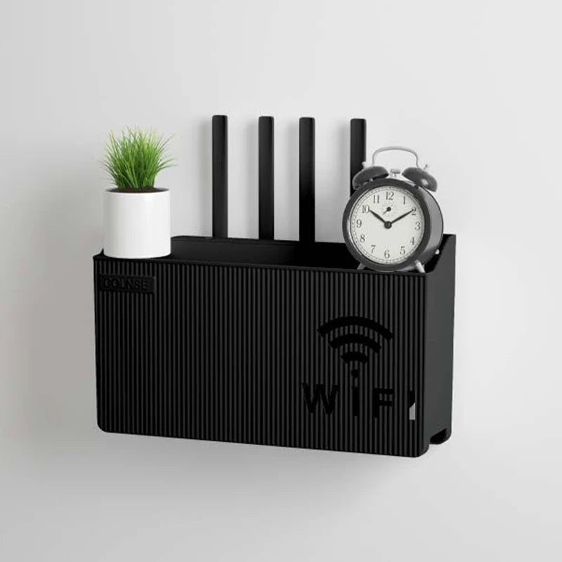 Router & TV Set-Top Box Storage Rack | Wall-Mounted Cable Management Shelf