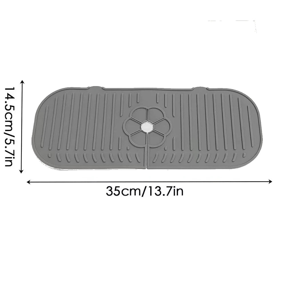 Silicone Kitchen Sink Splash Guard Mat | Faucet Pad & Countertop Protector
