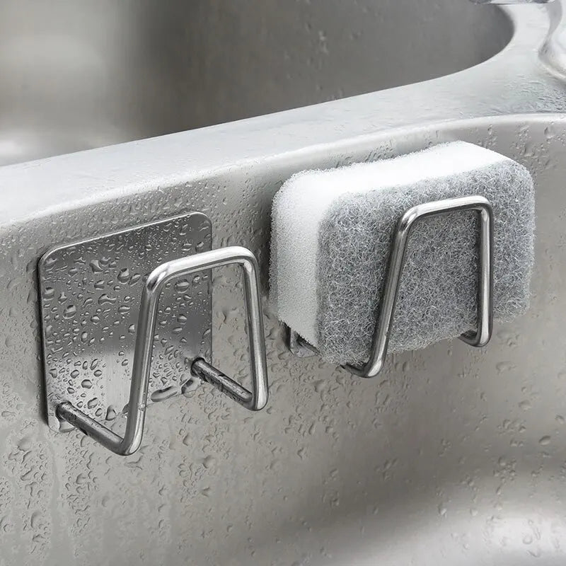 Stainless Steel Sink Sponge Rack | Inner Wall Drain Holder for Kitchen