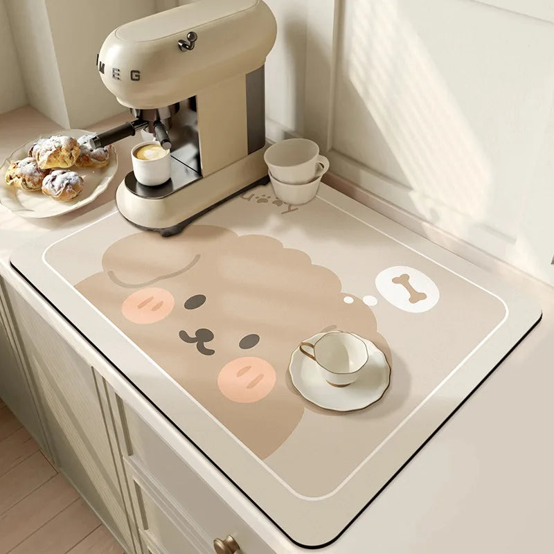 Super Absorbent Large Kitchen Mat | Anti-Slip Dish Drying & Drain Pad for Tableware