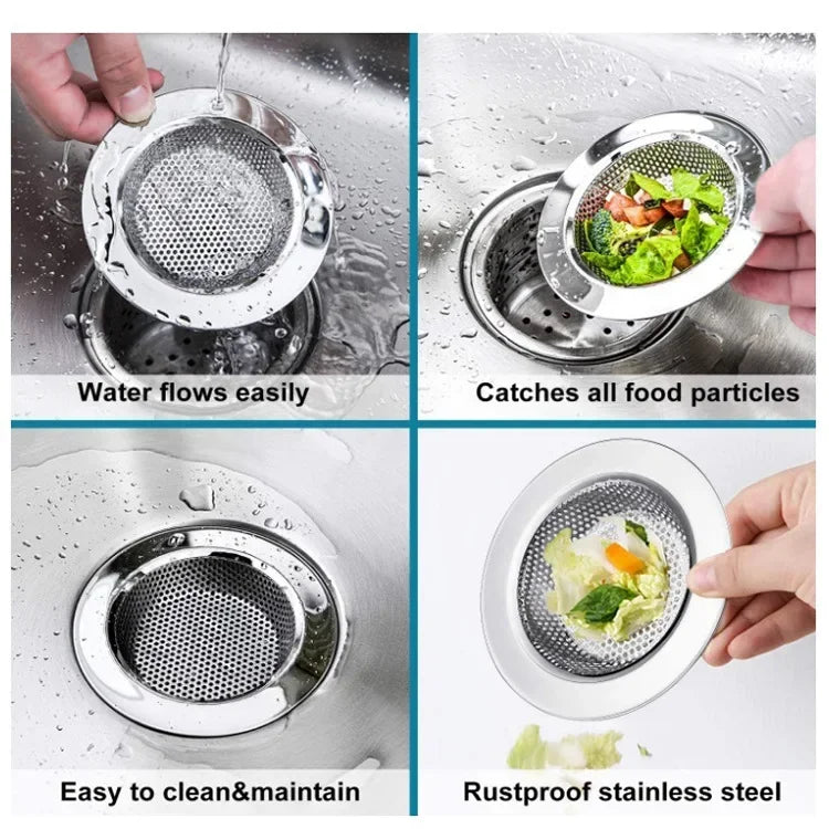 Kitchen Sink Filter 1/2Pcs | Stainless Steel Mesh Drain Stopper & Strainer