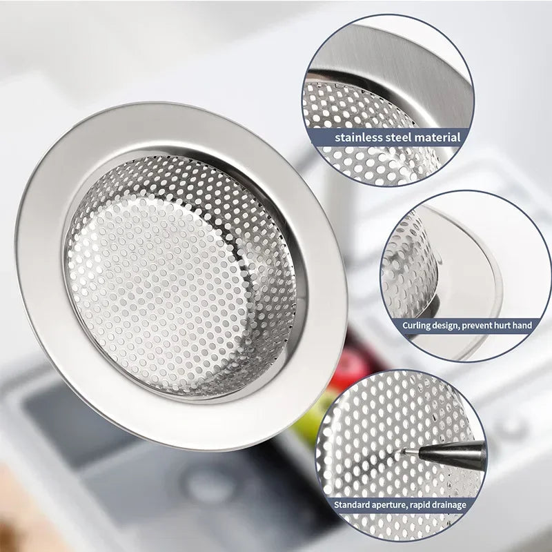 Kitchen Sink Filter 1/2Pcs | Stainless Steel Mesh Drain Stopper & Strainer