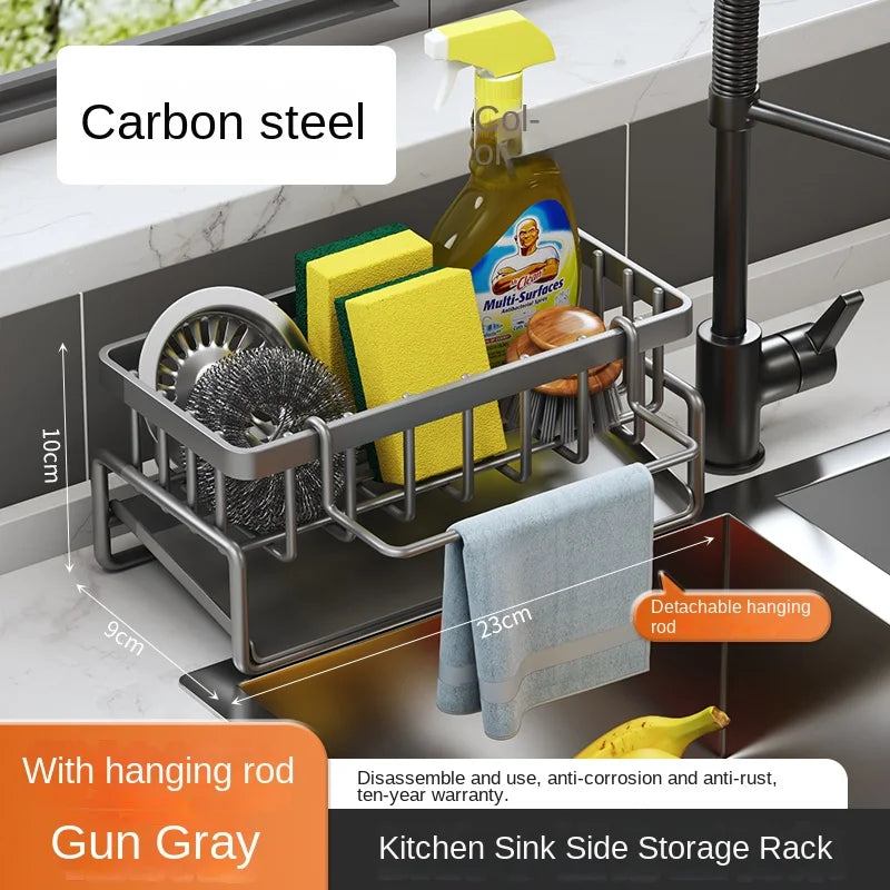 Kitchen Stainless Steel Sponge Drain Rack | Dishwashing Supplies & Dishcloth Storage