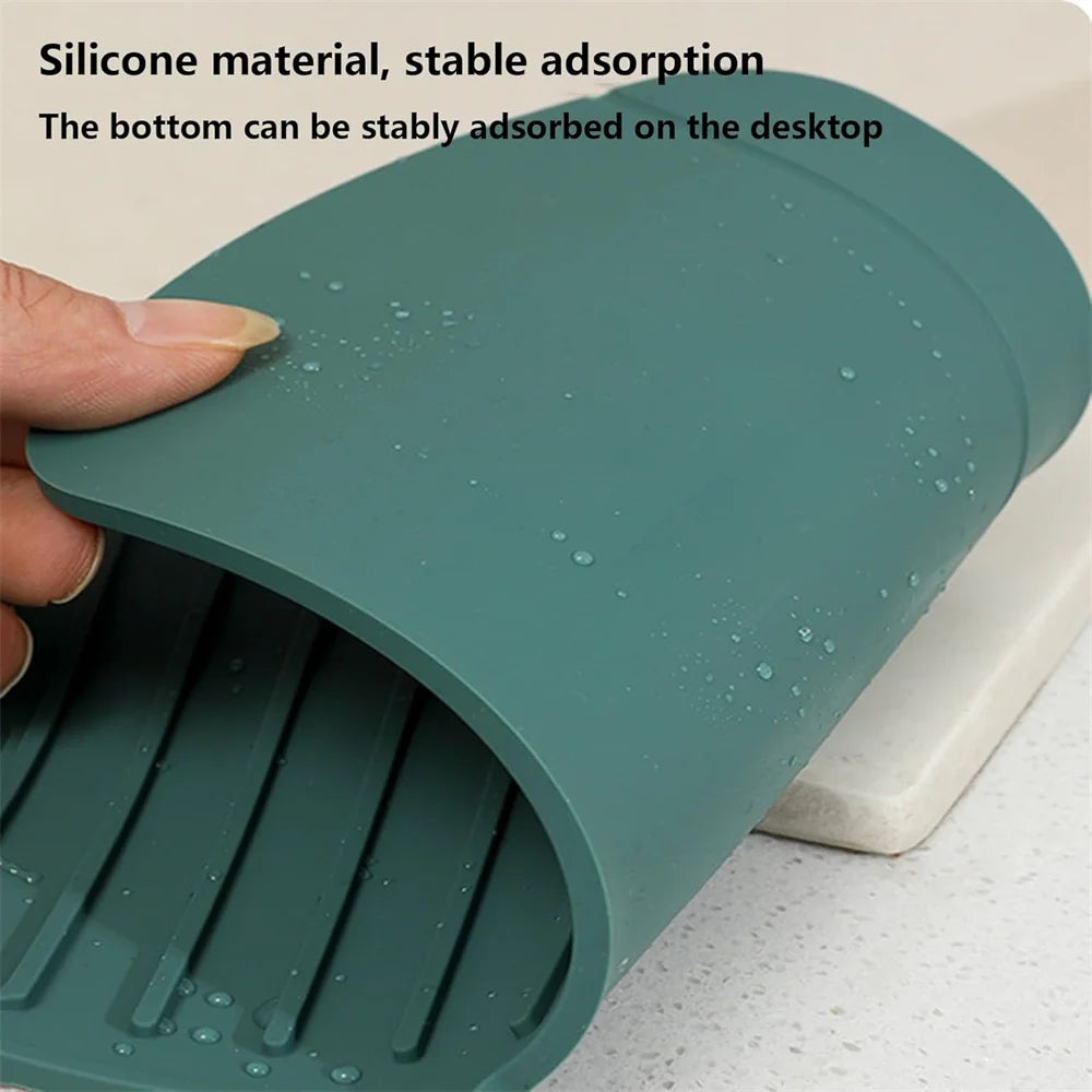Silicone Faucet Water Catcher Mat | Anti-Slip Sink Drain & Splash Guard Pad
