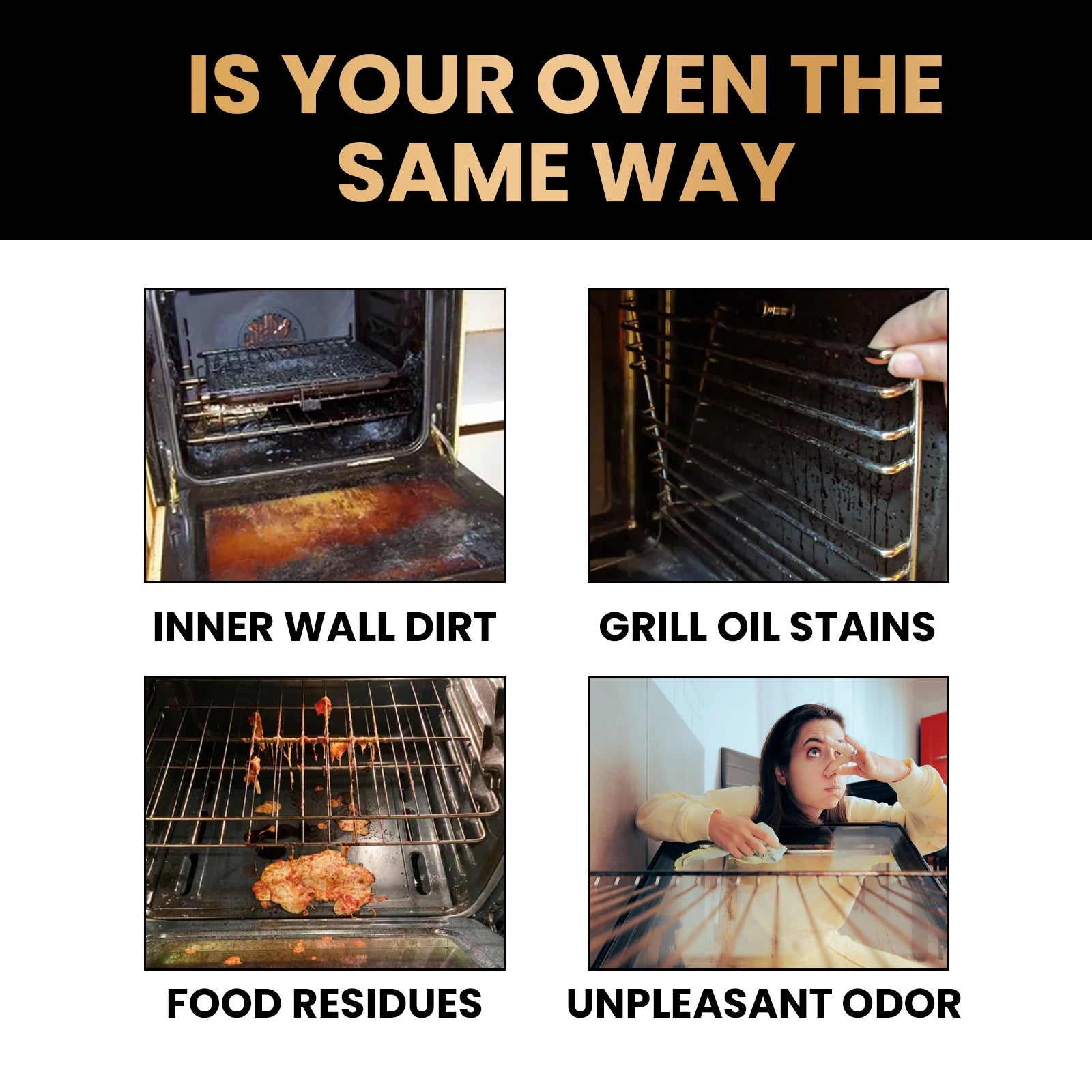 Heavy Duty Oven & Grill Cleaner Foam Spray | Kitchen Grease Remover