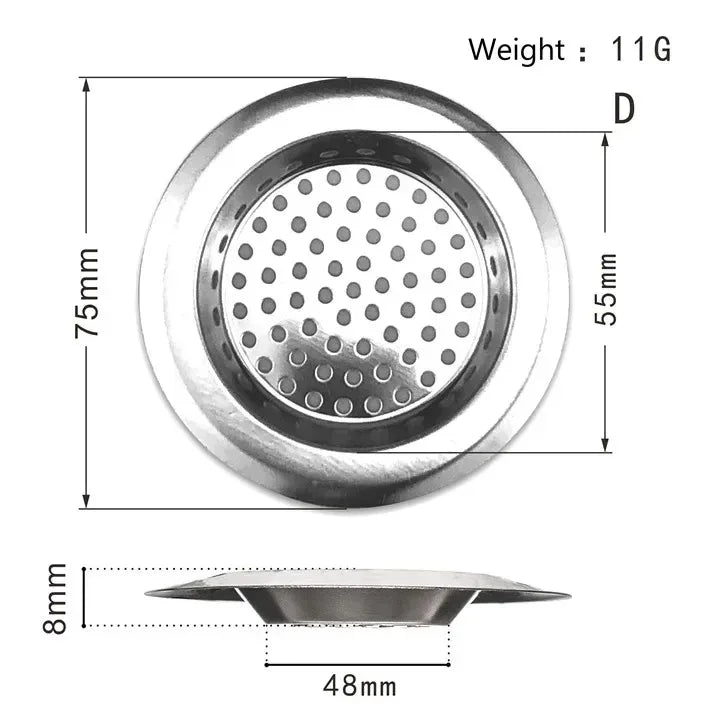 Stainless Steel Sink Strainer Filter | Kitchen & Bathroom Drain Hole Mesh Trap